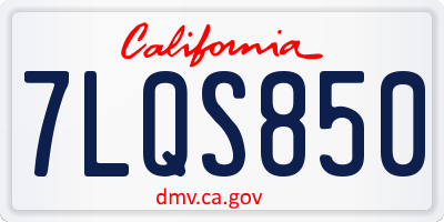 CA license plate 7LQS850