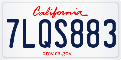 CA license plate 7LQS883
