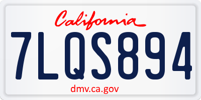 CA license plate 7LQS894