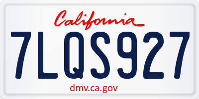 CA license plate 7LQS927