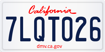 CA license plate 7LQT026