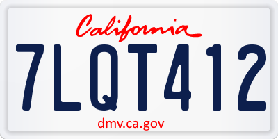 CA license plate 7LQT412