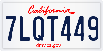 CA license plate 7LQT449