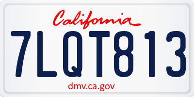 CA license plate 7LQT813