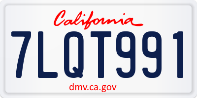 CA license plate 7LQT991