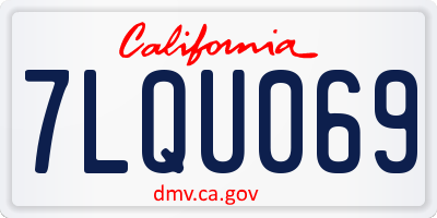 CA license plate 7LQU069