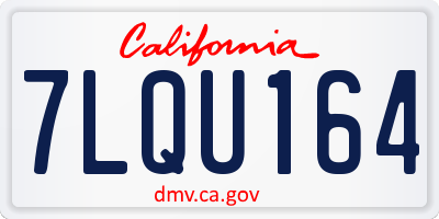 CA license plate 7LQU164