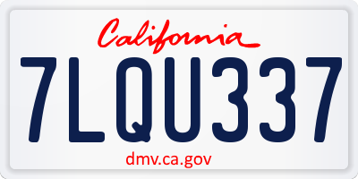 CA license plate 7LQU337