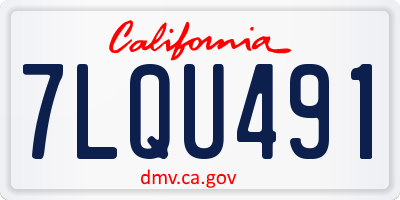 CA license plate 7LQU491