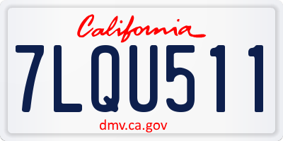 CA license plate 7LQU511