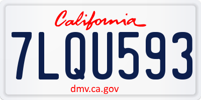 CA license plate 7LQU593