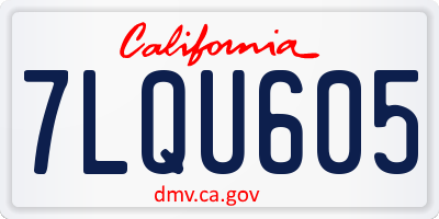 CA license plate 7LQU605