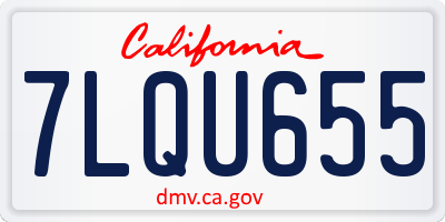 CA license plate 7LQU655