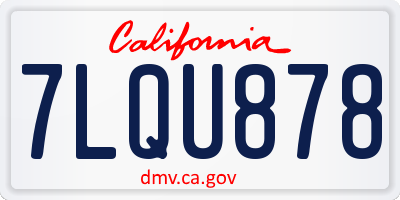 CA license plate 7LQU878