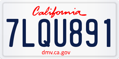 CA license plate 7LQU891