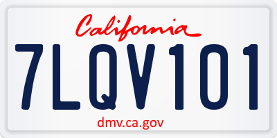 CA license plate 7LQV101