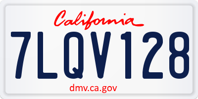 CA license plate 7LQV128