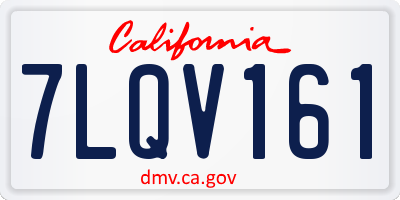 CA license plate 7LQV161