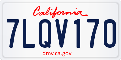 CA license plate 7LQV170
