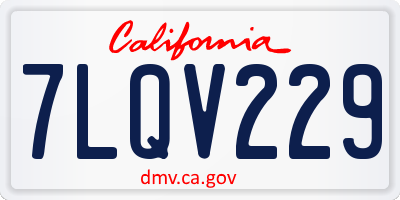 CA license plate 7LQV229