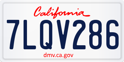 CA license plate 7LQV286