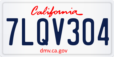 CA license plate 7LQV304