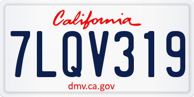 CA license plate 7LQV319