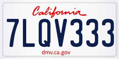 CA license plate 7LQV333