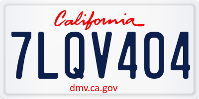 CA license plate 7LQV404