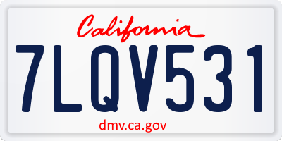 CA license plate 7LQV531