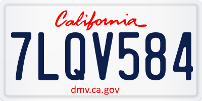 CA license plate 7LQV584