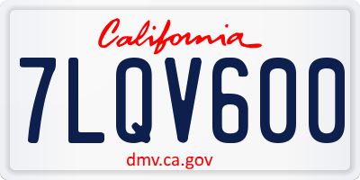 CA license plate 7LQV600