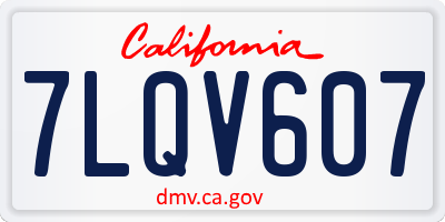 CA license plate 7LQV607