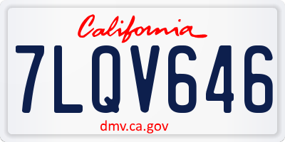 CA license plate 7LQV646