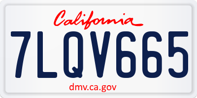 CA license plate 7LQV665