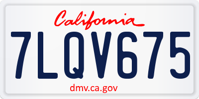 CA license plate 7LQV675