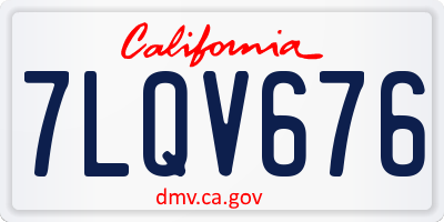 CA license plate 7LQV676