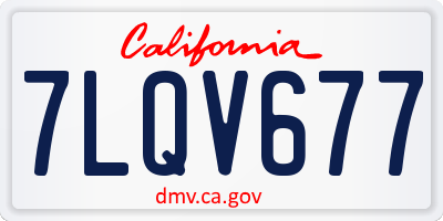 CA license plate 7LQV677