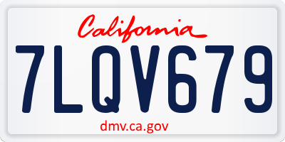 CA license plate 7LQV679