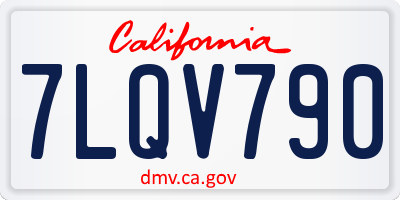 CA license plate 7LQV790