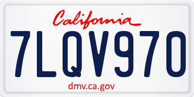 CA license plate 7LQV970