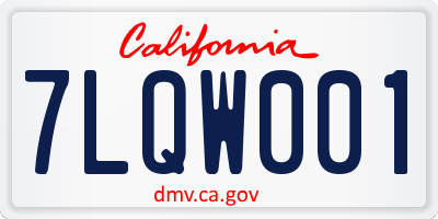 CA license plate 7LQW001