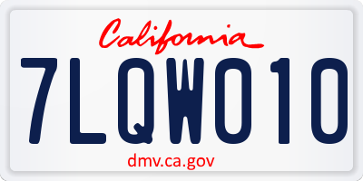 CA license plate 7LQW010