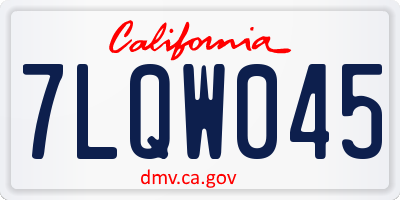 CA license plate 7LQW045