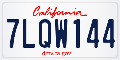 CA license plate 7LQW144