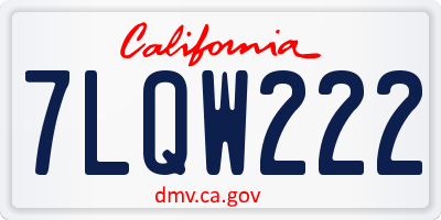CA license plate 7LQW222