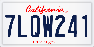CA license plate 7LQW241