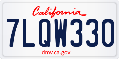 CA license plate 7LQW330