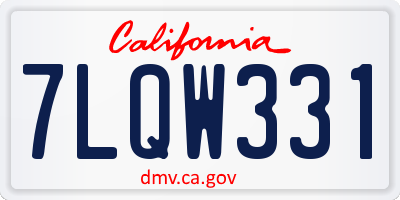 CA license plate 7LQW331