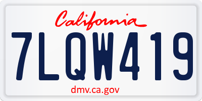 CA license plate 7LQW419
